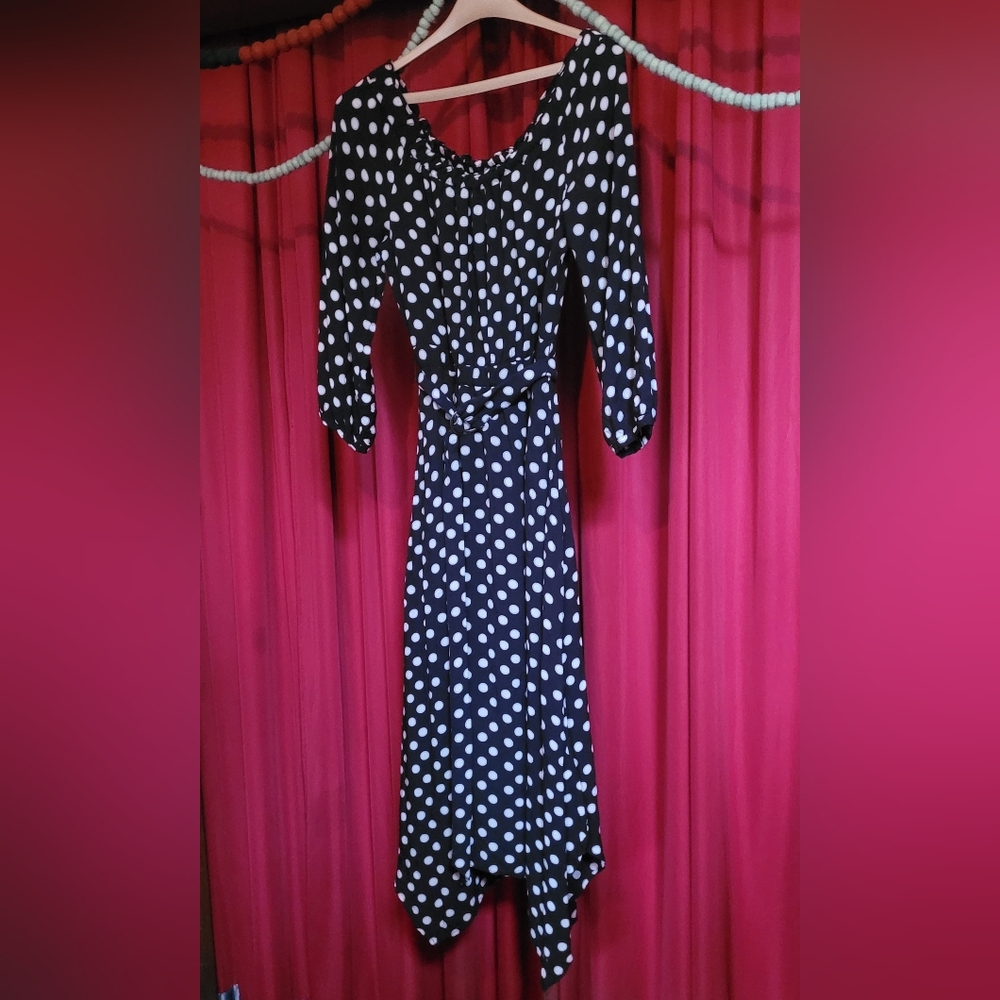 Maeve By Anthropologie Gertie Polka Dot Midi Dress, Size 6
